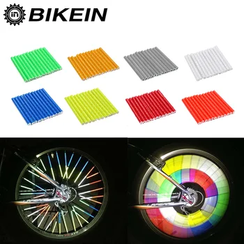 

BIKEIN 12pcs 75mm Cycling Road Bicycle Spokes Warning Reflective Tube Clip Light Mountain MTB Bike Safety Cycling Wheel Rim