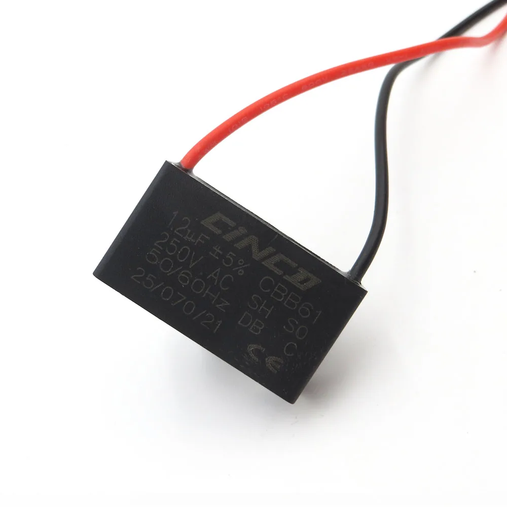 Конденсатор двигателя электрический вентилятор CBB61 1 2 мкФ 250 220 V провода