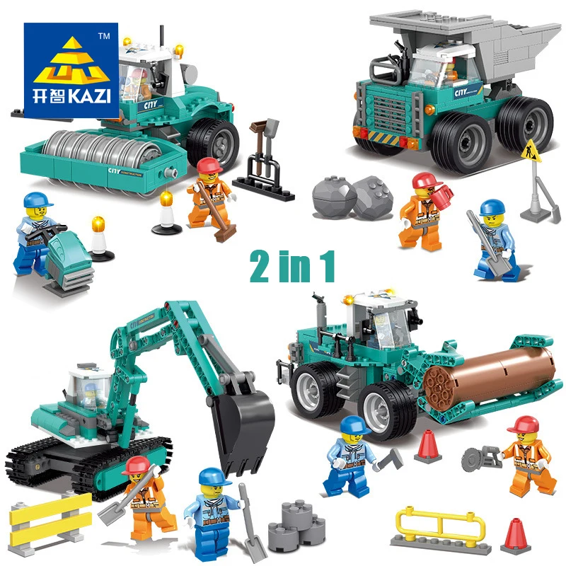 Kazi 80453 6 City Engineering series Building Blocks set excavator