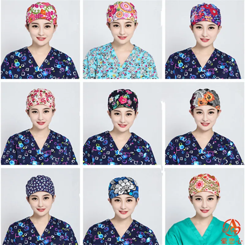 

ALX-hospital dental clinic surgical cap pet doctor medical cap cute cotton back tied doctor hat