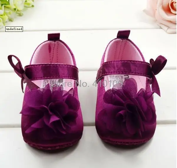 S415 Free shipping Very Cute Red Flower Princess soft baby shoes for