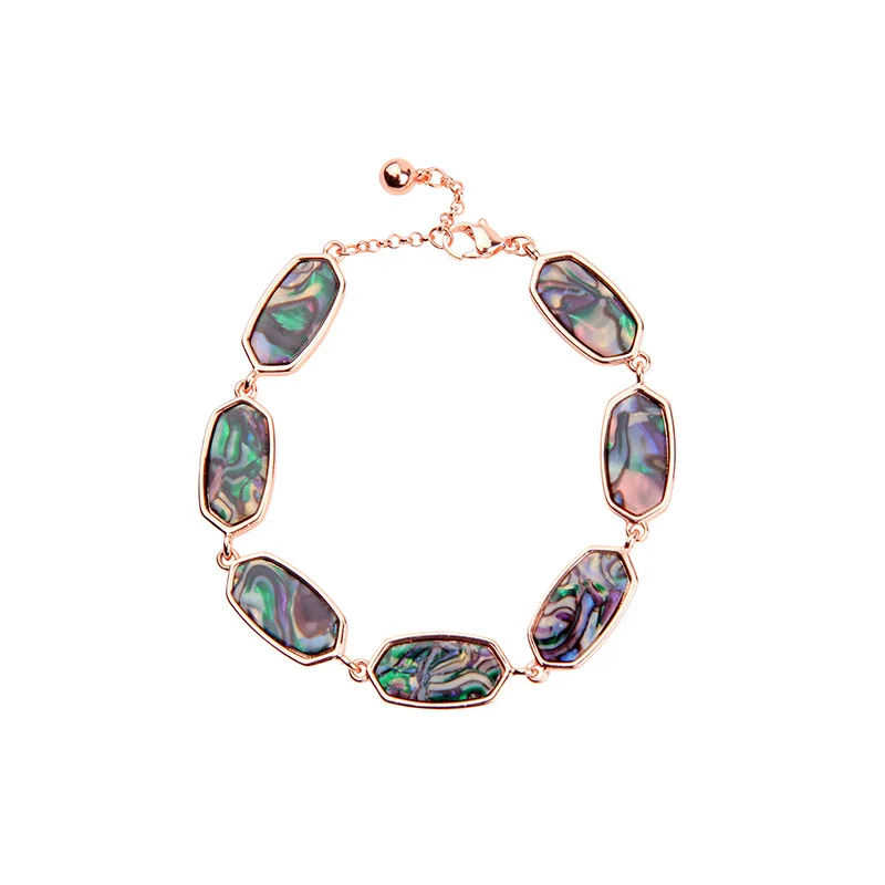 

KS Designer Inspired Abalone Shell Oval Statement Bracelets for Women Oval Shape Shell Stone Bracelets Best Friend