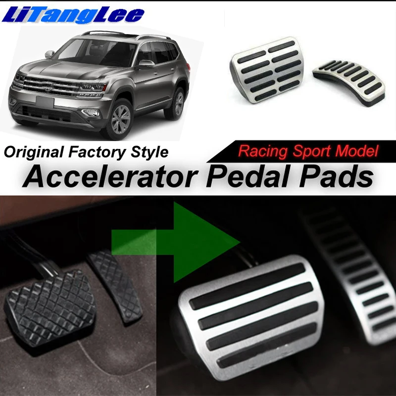 

LitangLee Car Accelerator Pedal Pad Cover Sport Racing For Volkswagen VW Atlas Teramont 2017 2018 AT Foot Throttle Pedal Cover