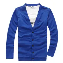 Хороший мужской модный бутик чистого цвета хлопковый кардиган с v-образным вырезом формальный деловой вязаный свитер мужской свитер