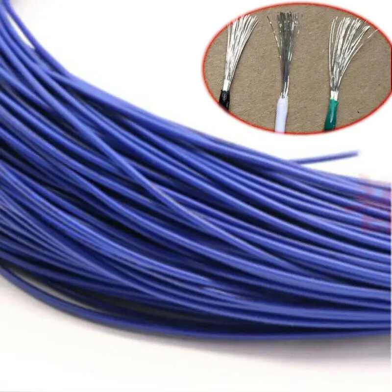 8 ~ 24AWG UL1015 синий электронный провод гибкий многожильный кабель шнур из оловянной
