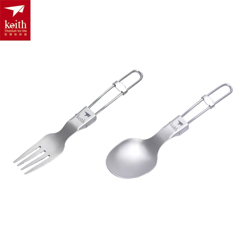 

Outdoor Cutlery Titanium Spoon Folding Spoon Camping Spork KT3023