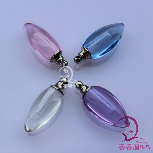 

5PCS Tear Drop Crystal Rice Jewelry Crystal Rice Vials Crystal Vial Jewelry Perfume Vial Pendant Screw Cap