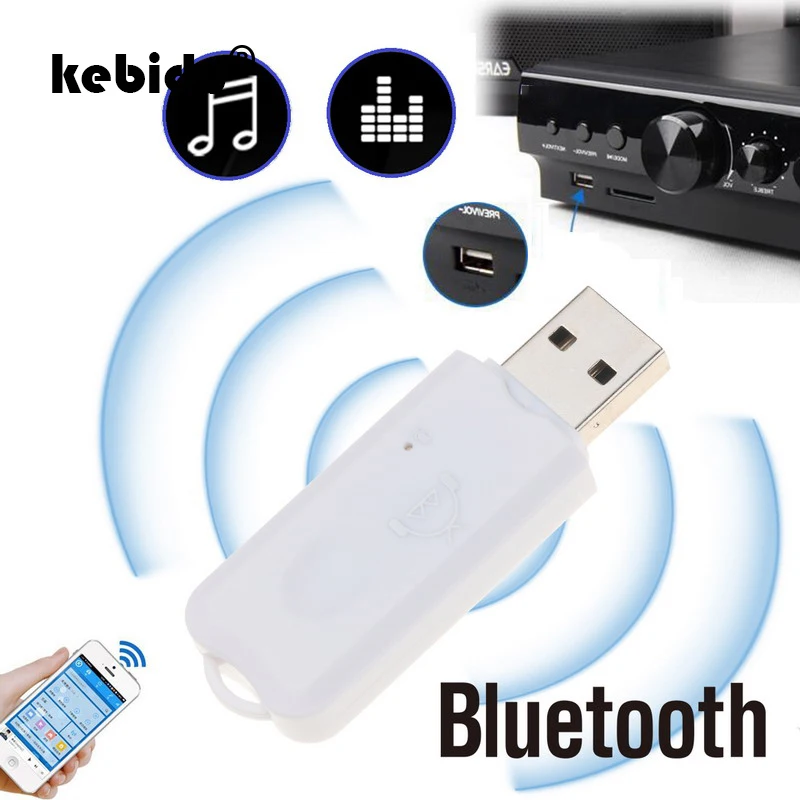 Kebidu Новый беспроводной V5.0 USB Bluetooth аудио адаптер музыкальный приемник стерео для