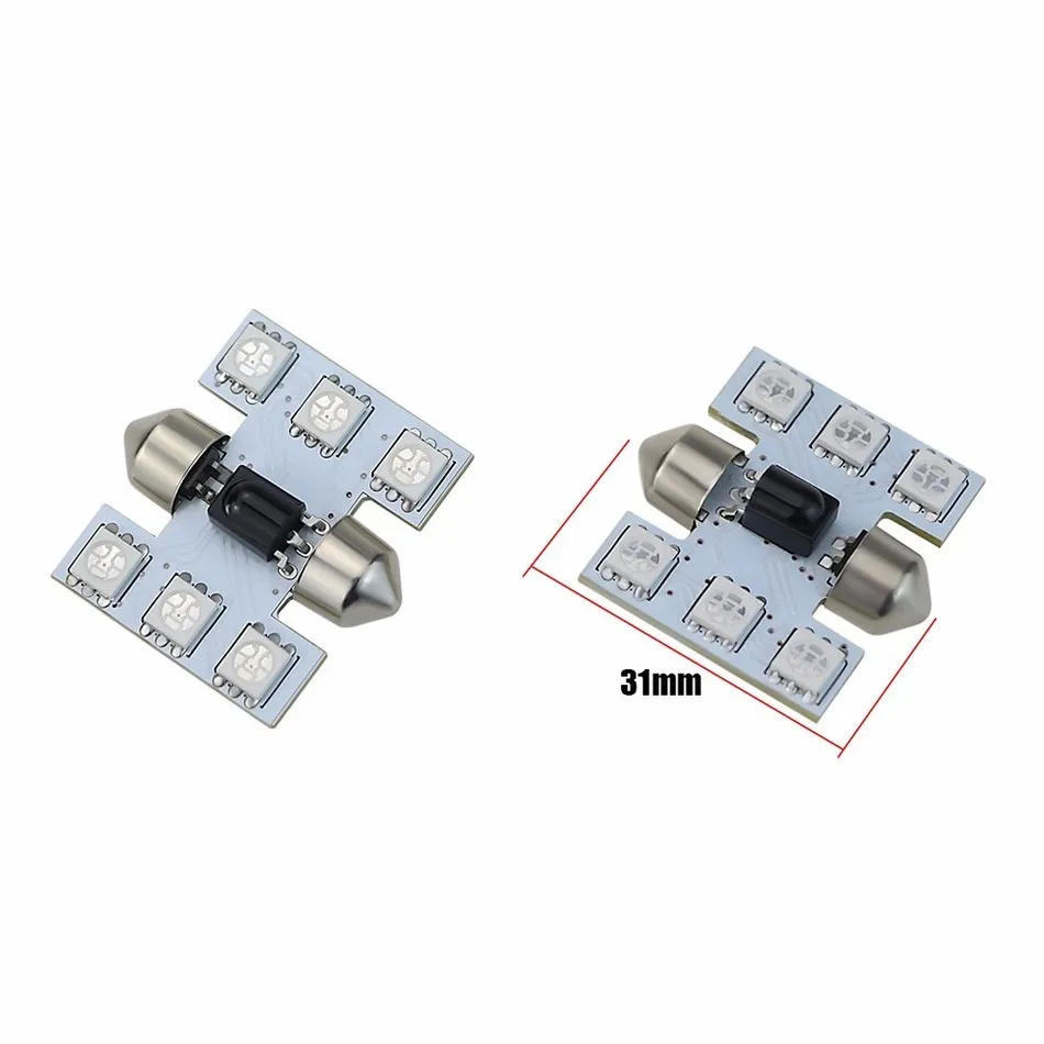 LVTUSI 2 шт светодиодный T10 RGB 6 SMD 16 Цвет RGB Изменение светодиодный салона Чтение свет с удаленным Управление лампы Авто быть