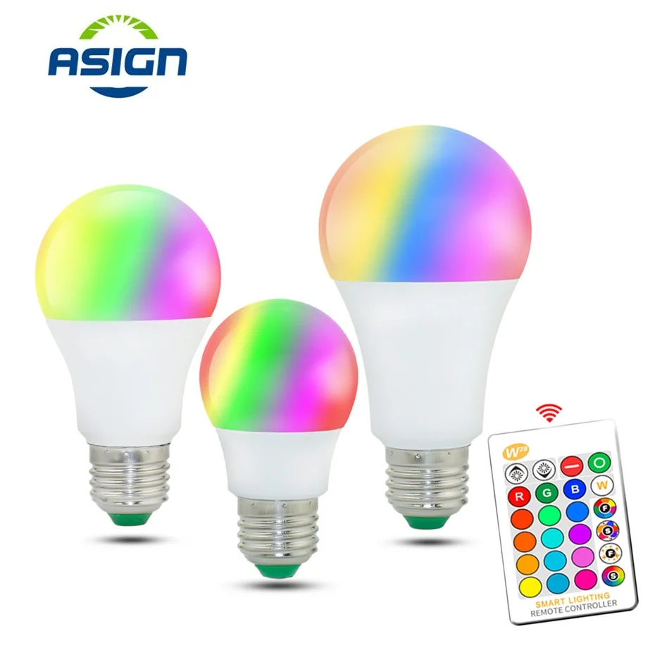 

4PCS RGB LED Bulb E27 LED Lamp Light 5W 10W 15W 16 Color Changeable 110V 220V Energy Saving Bombillas Ampoule Lights For Home