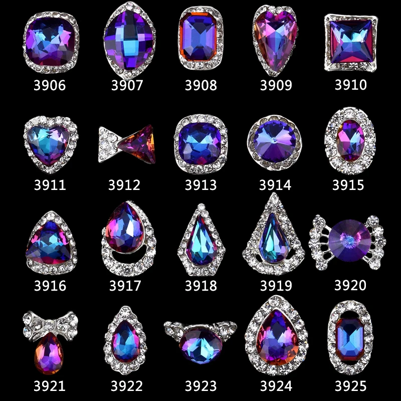 Arte do Unha 3d de Luxo Brilhante Diamante Strass Liga Decorações Charming Moda Faça Você Mesmo Distintivo Trabalho 100 Pçs 6 moda diy distintivo arte do prego trabalho