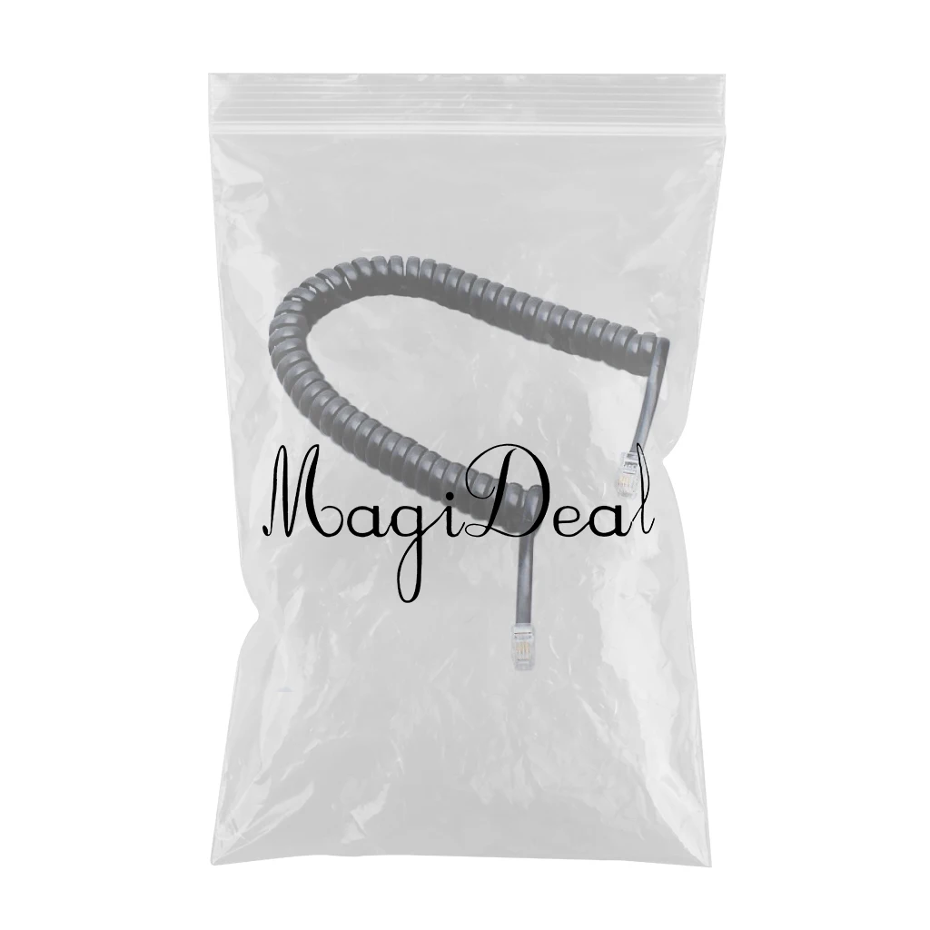 Handset Cord, Telephone Handset Coiled Cord Cable Telephone Spiral Cable 6.5ft Black Designed Connect Handset