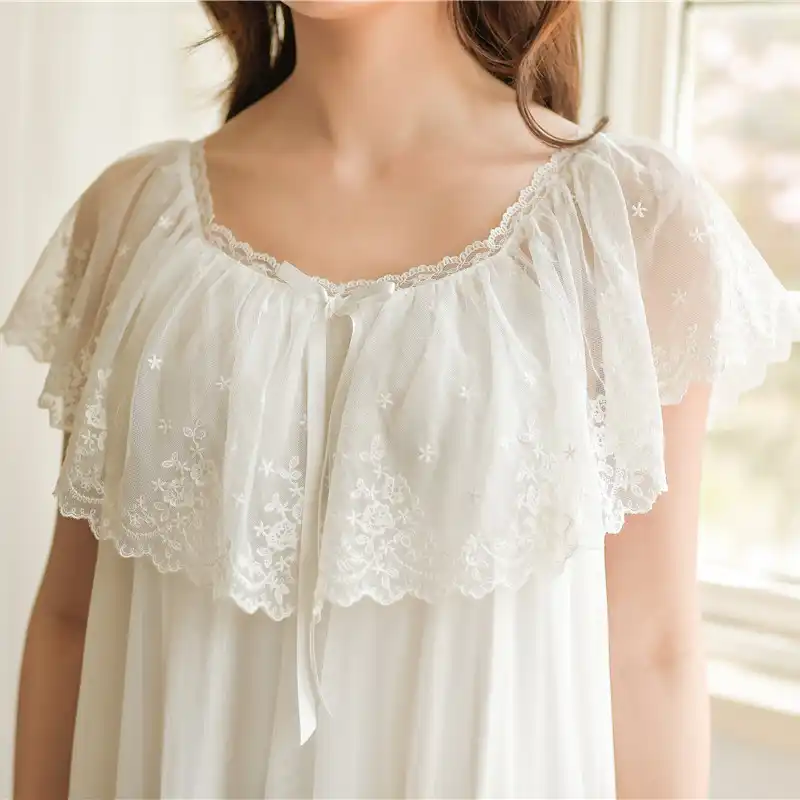 Summer Sweet Cotton Women S White Lace Nightgowns Vintage Princess White Lace Nightgowns Vintage Princess