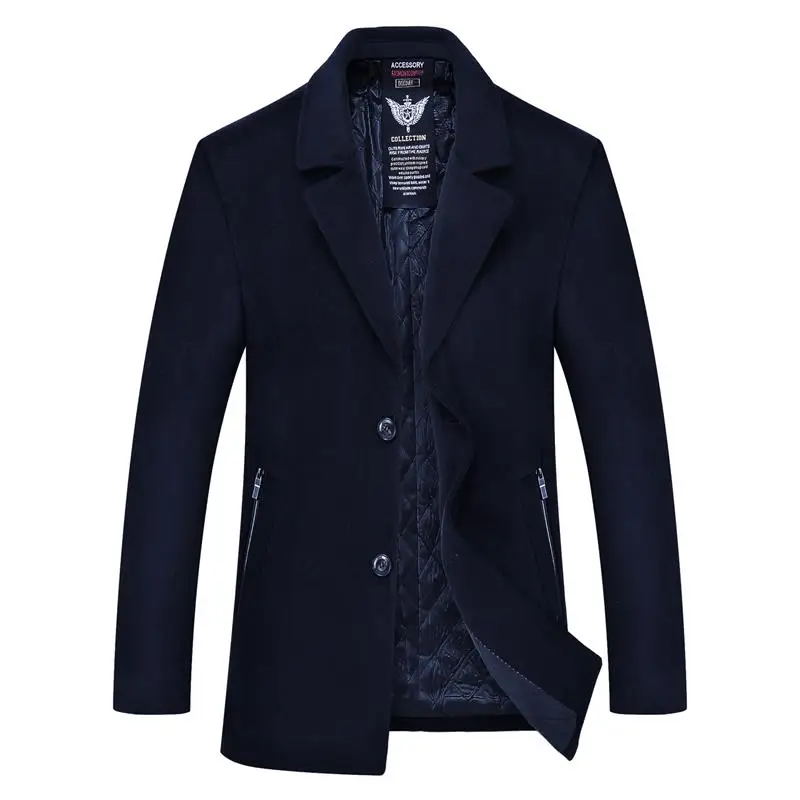 

2018 Winter Overcoat Mens Fashion Boutique Wool Woolen Coats / High-end Brand Male Slim Woolen Windbreaker Jacket Size 4XL-8XL