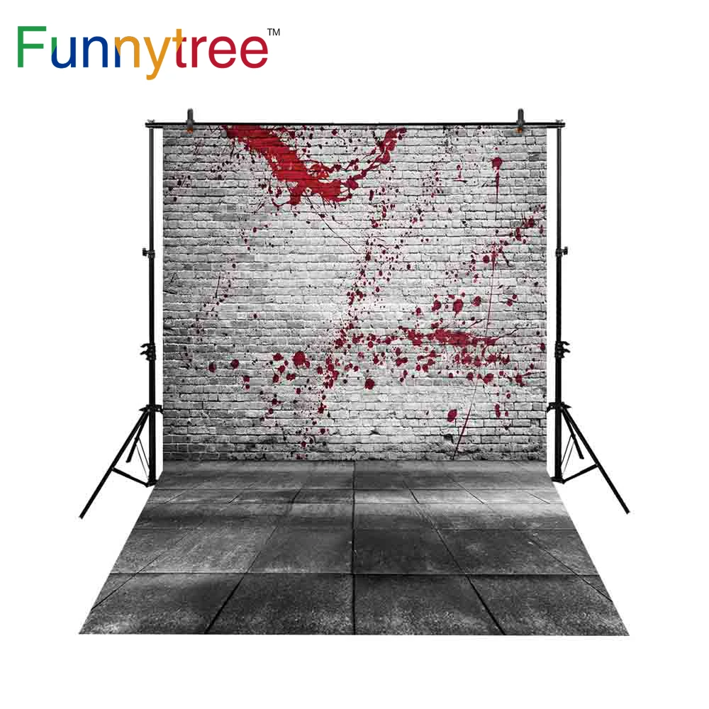 Фоны Funnytree для фотостудии винтажные кирпичные стены кровопятна Хэллоуина
