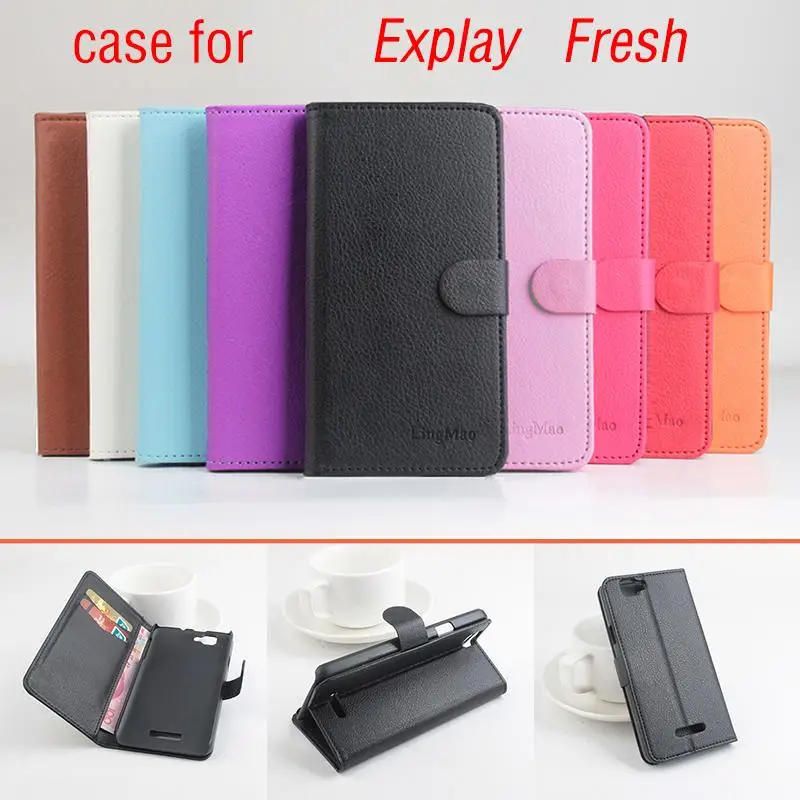 

Luxury Wallet Vintage Flip PU Leather Case Cover for Explay Fresh Phone Bags Case over for Explay Fresh Cases Brand For Fresh