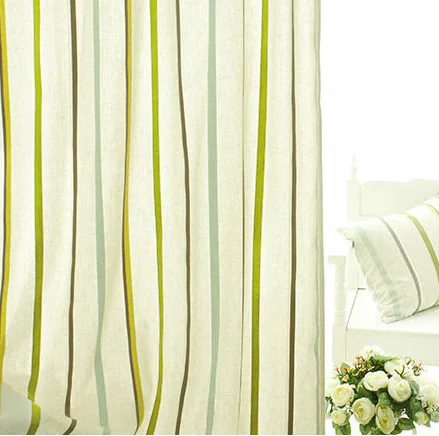 

Manufacturer Sells Cotton Linen Yarn-dyed Striped Fabric American Country Style Curtain Fabric Wholesale with Zero Shear