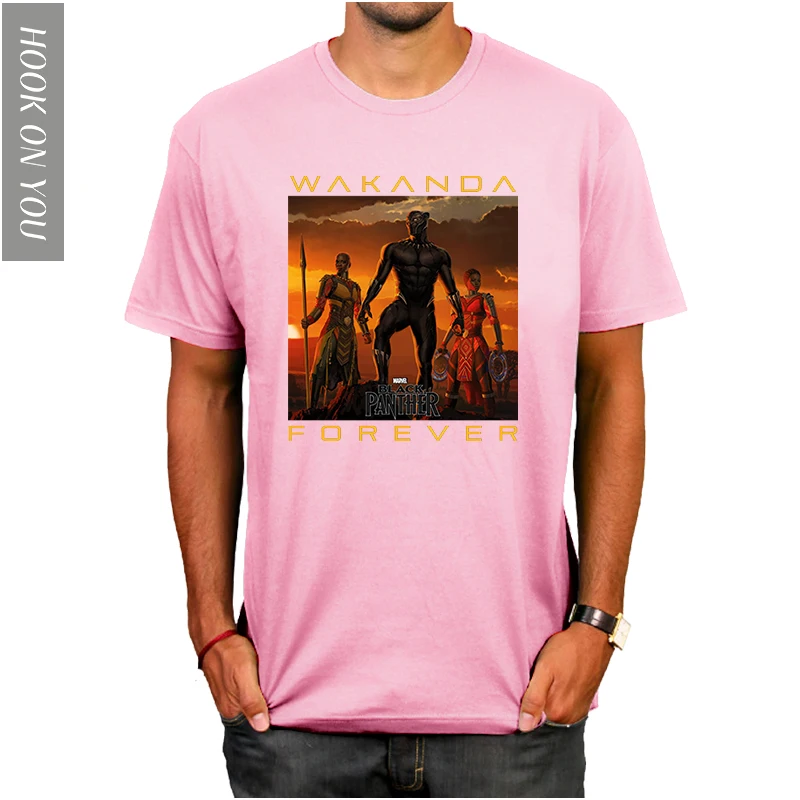 

Black Panther WAKANDA FOREVER Print Men's T shirt 2018 New Fashion Hip Hop Streetwear Tee Shirt Cotton Harajuku T-shirt Men Tops