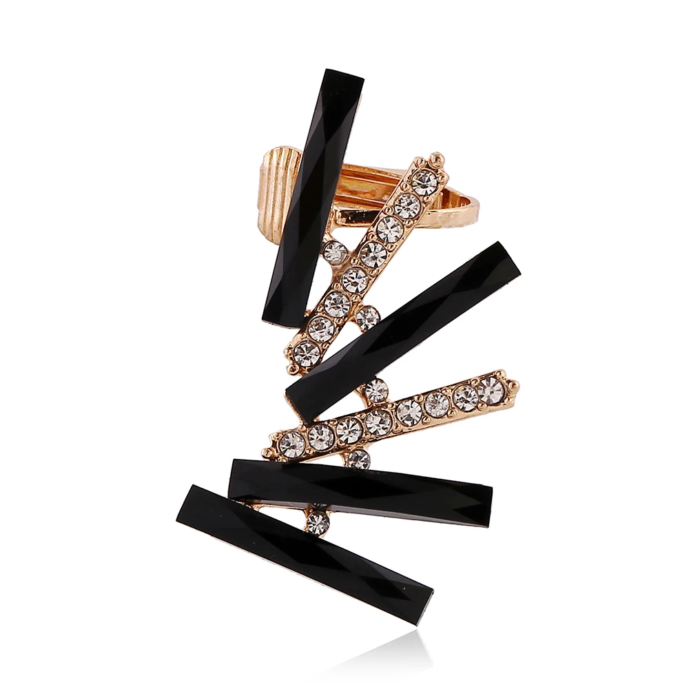

Free Shipping New hape Rhinestone Left Right Earring Clip Silver Earring Gold Earring FY004