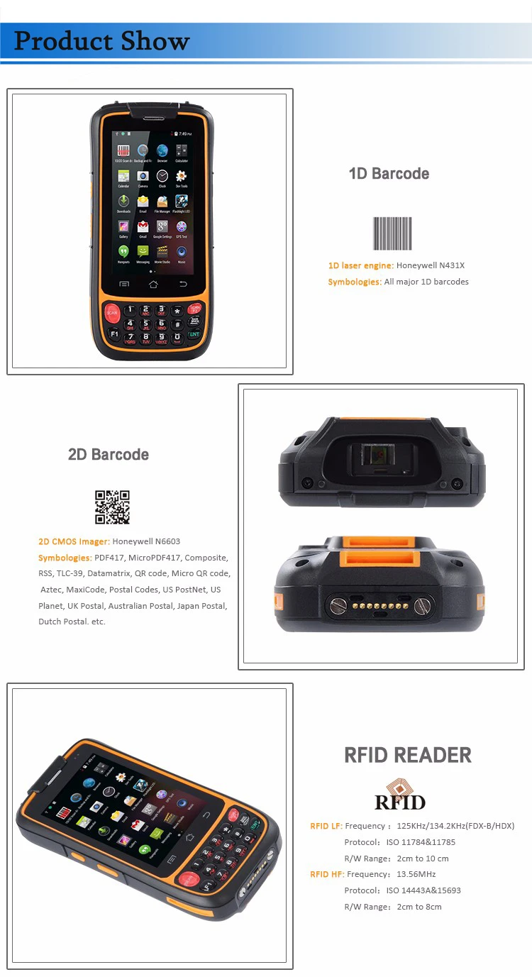 Terminal de Coletor de Dados Leitor de Código de Barras Bluetooth para Sistema de Gestão de Inventário de Armazém Móvel Android 1d Wifi 4g Pda 2d 2 China barcode reader wifi Suppliers