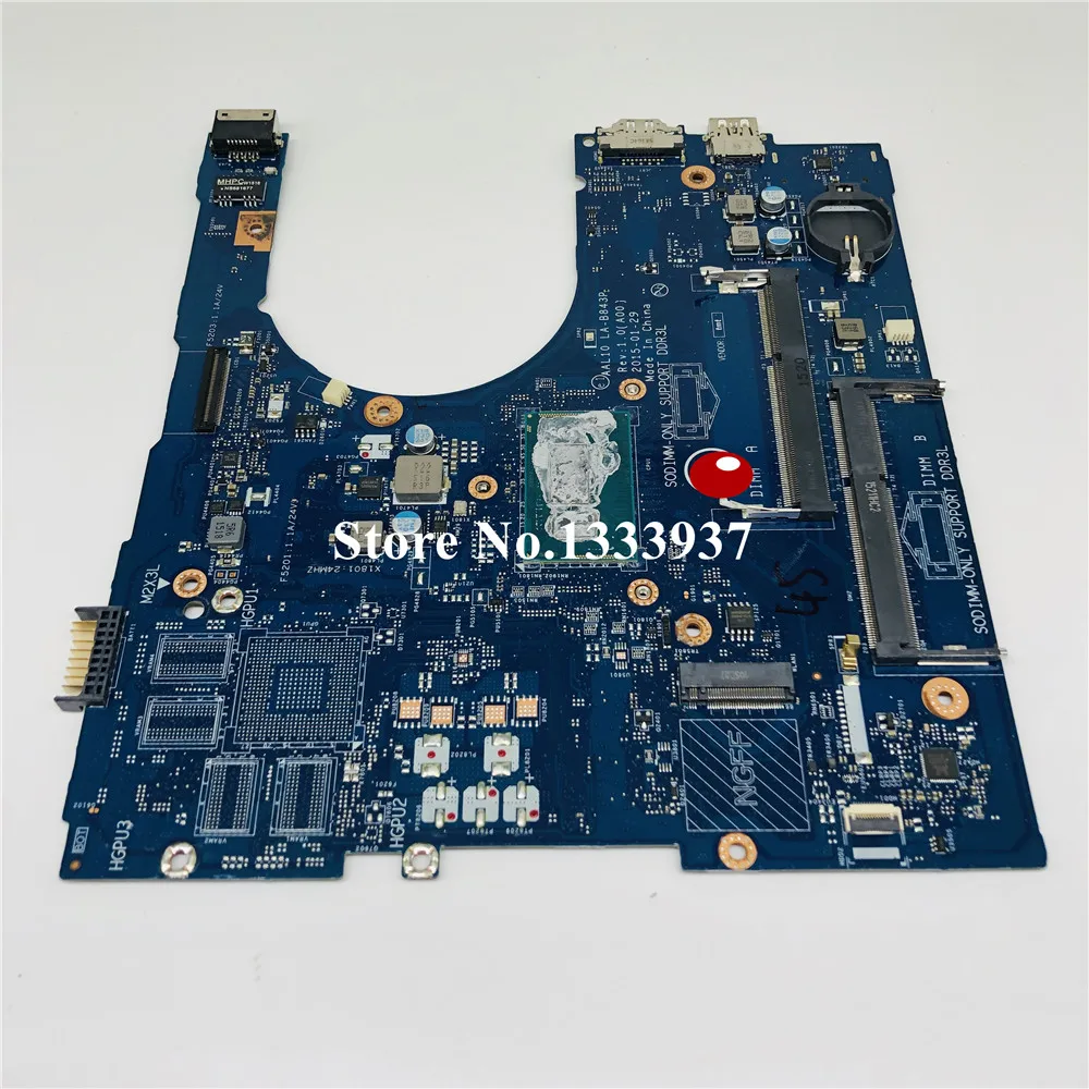 New  CN-027C5F 27C5F 027C5F laptop Motherboard for Dell Inspiron 15 5458 5558 5758 Mainboard AAL10 LA-B8