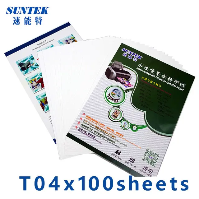 100 sheets a4 transparent waterbased inkjet water transfer paper transferring flyers paper tickets