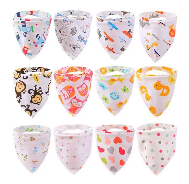 

Newborn Cartoon Colorful Baby Boy Girl Bibs Infant Soft Cotton Toddler Animal Burp Cloths Clothes Waterproof Saliva Scarf Towel