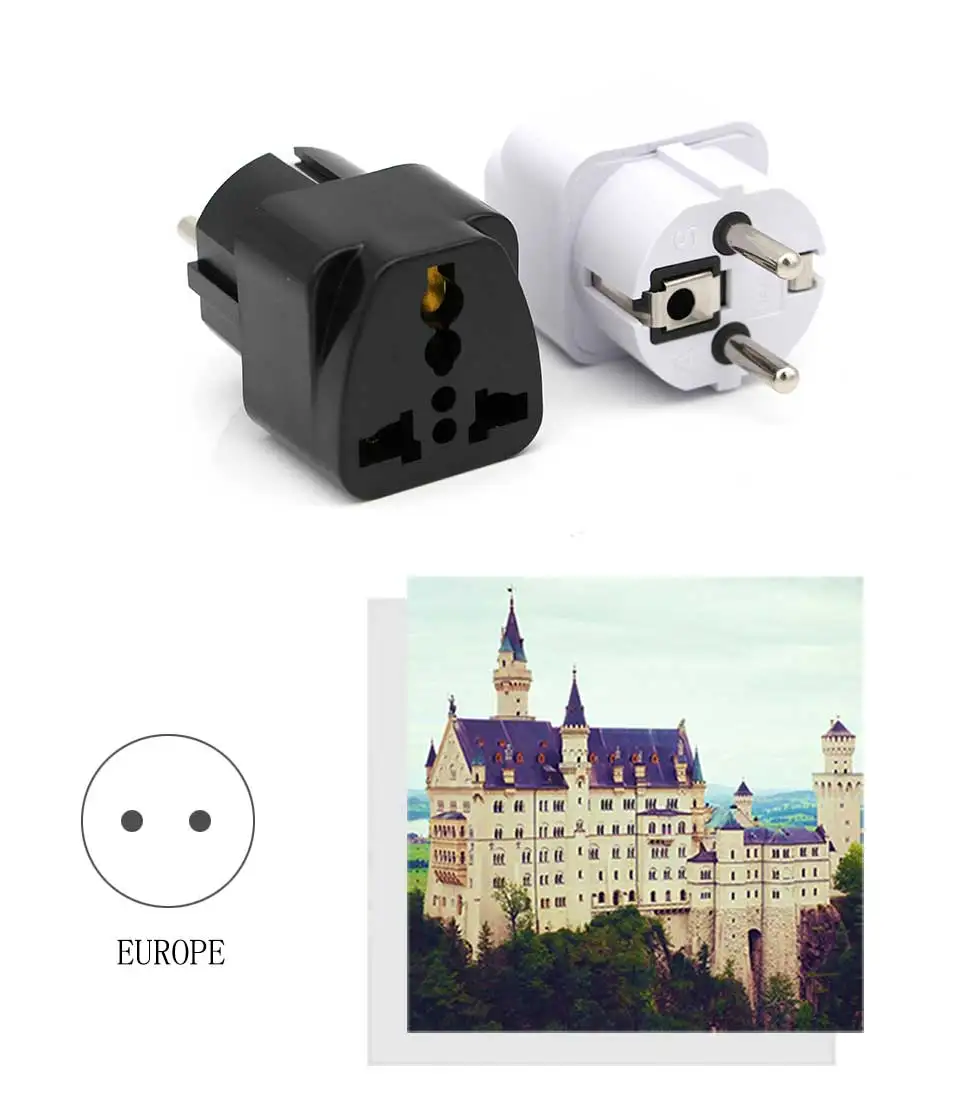Universal European Europe Plug Adapter EU Euro German Travel Adapter Electrical Plug Power Sockets Outlet France Portugal Spain (4)