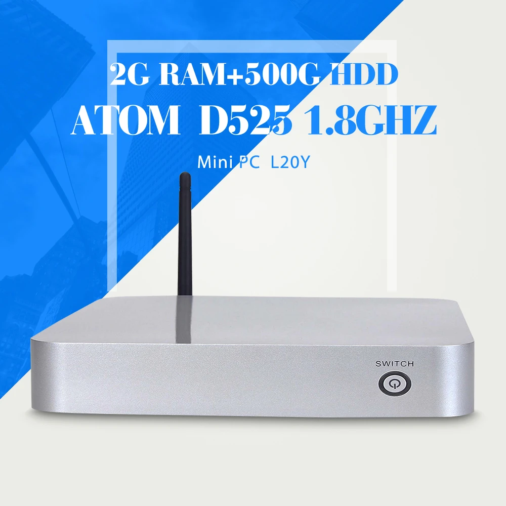  D525 mini desktop computer 2gb ram 500gb hdd+wifi thin client terminal support bluetooth embedded audio and video 