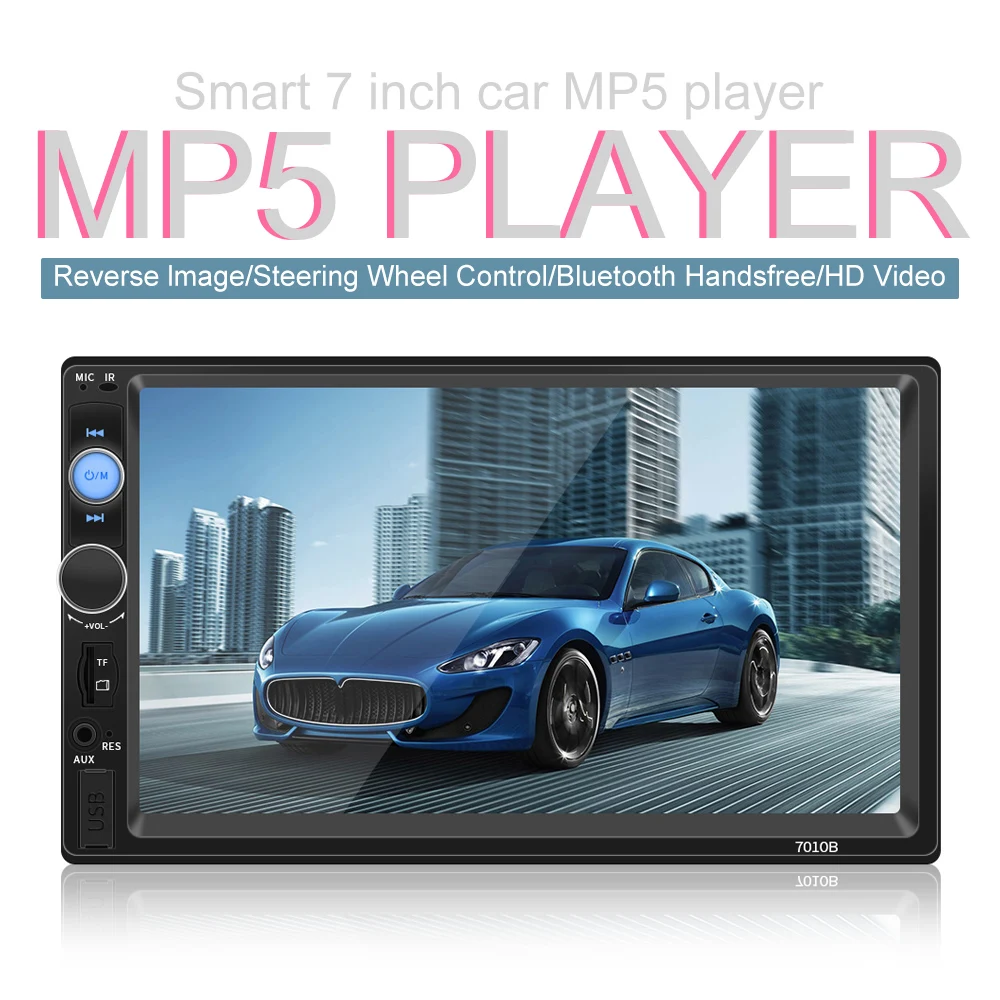 

7 Inch 2 DIN Bluetooth In Dash HD Touch Screen Car Video FM Radio Stereo Player Support Camera Mirror Link for iPhone Android
