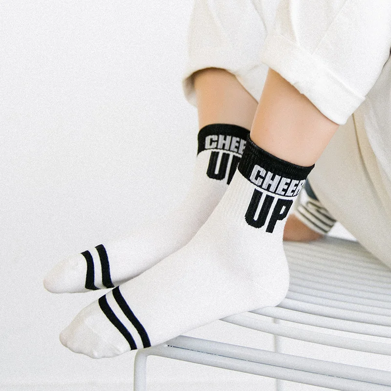 Dreamlikelin LET IT GO носки с буквами хлопковые теплые носки в полоску повседневные мужские и женские забавные носки в консервативном стиле