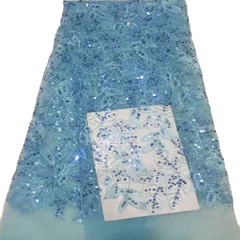 

2018 Novel African Tulle lace Fabric with sequins Stylish French Net sequin Lace Fabric for party dress HX259-2