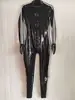 Rubber Unisex Latex Black and White Racing Suit With Gloves Handsome Catsuit Size XXS-XXL ► Photo 1/4