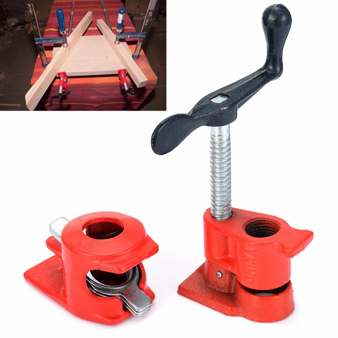 

Cast Iron Wood Gluing Pipe Clip Set Fixture Carpenter Quick Woodworking Clamp Tool 1/2 inch Gluing Pipe Clamp