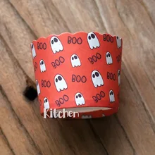 100 ps Хэллоуин белый призрак Форма для кексов Кондитерская бумага для маффинов формочка для выпечки кексов Высокие температурные чашки маффинов чашка праздничный торт