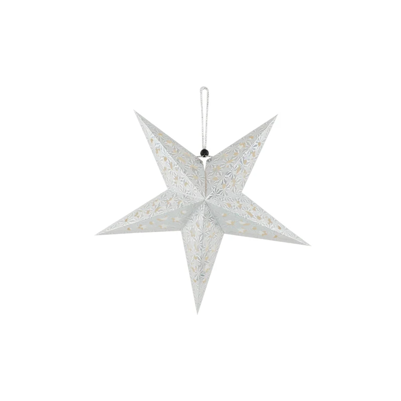 Cevent 1 шт. 30/45/60 см 3D Star висячие украшения с рисунком пятиконечной Бумага абажур светильник дерева домашний Декор Свадебная вечеринка украшения - Цвет: Silver