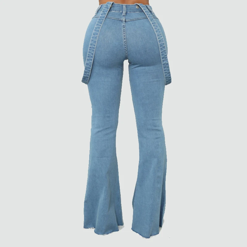 Jeans Kerja Denim Suspender Retro untuk 