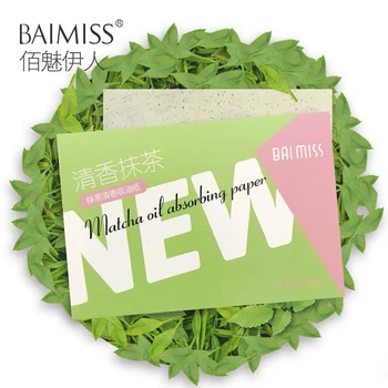 

BAIMISS Matcha Absorbent Paper Oil Absorbing Sheets Deep Cleanser Face Oil Control Tool Blackhead Remover Acne Treatment 100PCS