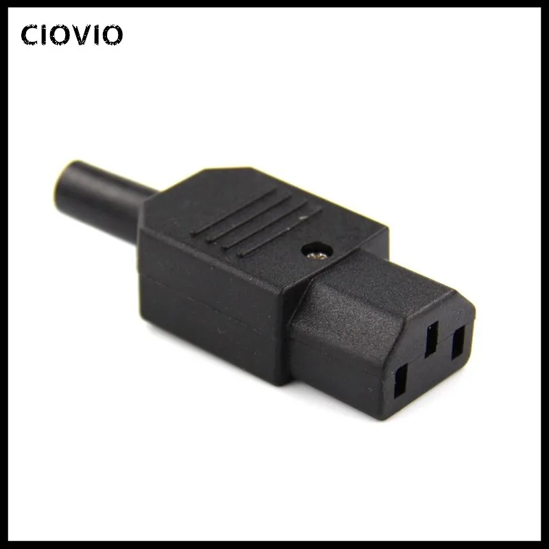 IEC Straight Cable Plug Connector C13 C14 10A 250V Black female&male Plug Rewirable Power Connector