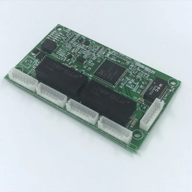 

OEM PBC 4/8Port Gigabit Ethernet Switch Port with 4/8 pin way header 10/100/1000m Hub 4/8way power pin Pcb board OEM screw hole