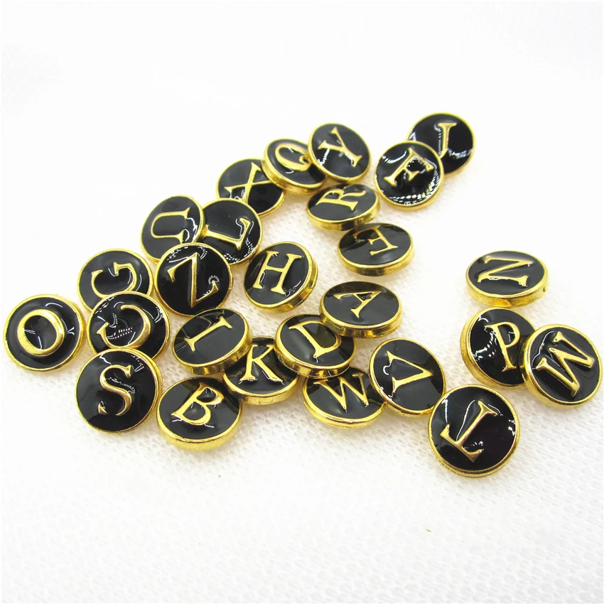 

26pcs/lot Mix A-Z Alphabet Snap Buttons 12mm Interchangeable Letters Snap Button Jewelry DIY Bracelets&Bangles charms