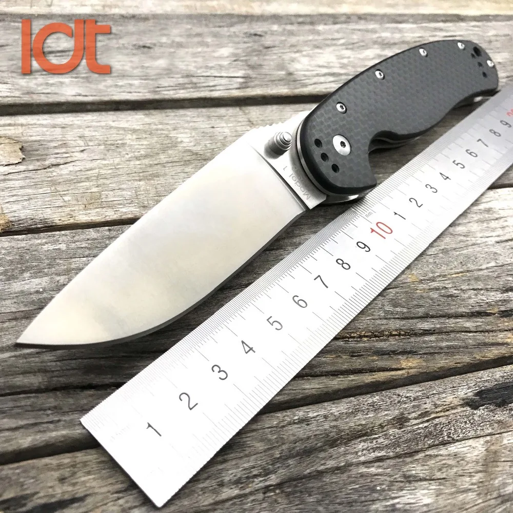 Baratos Modelo de rata LDT 1 cuchillos plegables mango de fibra de carbono 8Cr14Mov cuchillo táctico Camping supervivencia exterior cuchillo de bolsillo herramientas EDC