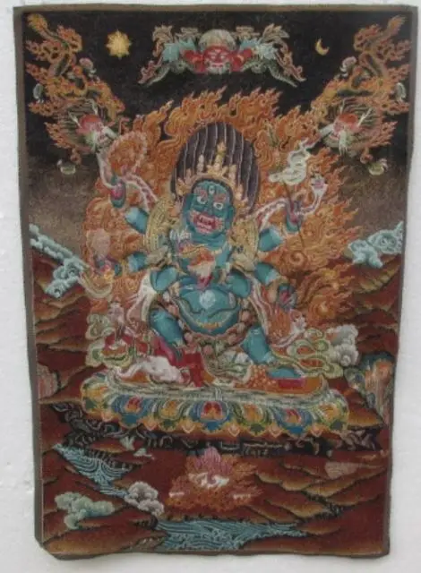 

golden silk embroidery thangka Tibet and Nepal exorcism peace and wealth/2