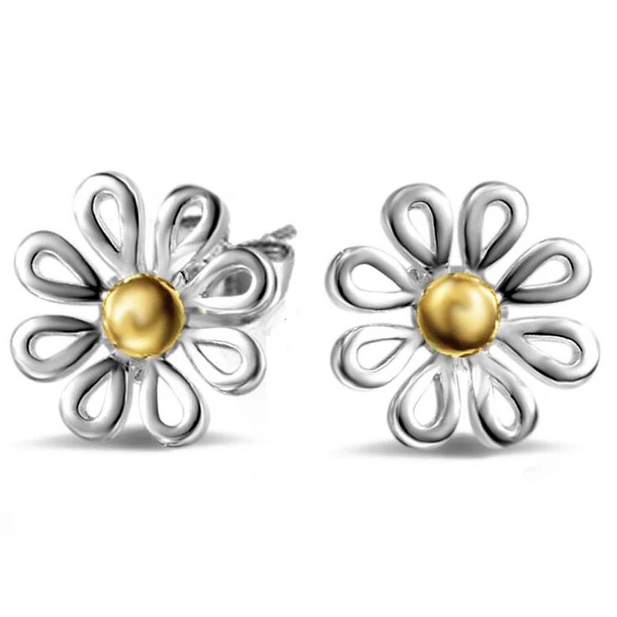 

Women's Flower Daisy Silver Ear Stud Earrings 1 Pair
