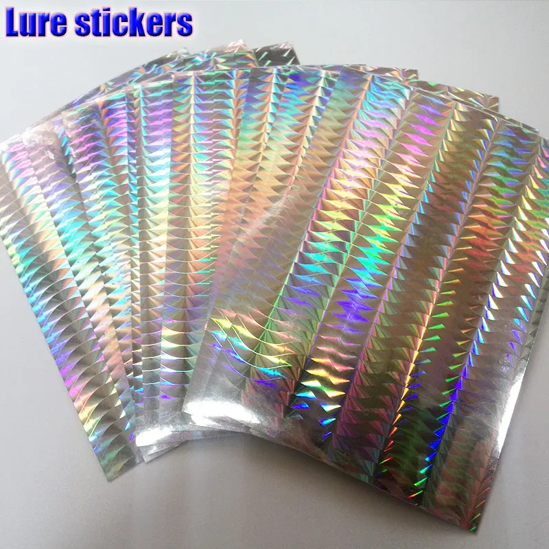 

2019HOT fishing lure sticker,holographic, 4 kinds color you choose 8papers/lot size: 73mm x 100mm or 100mm*150mm