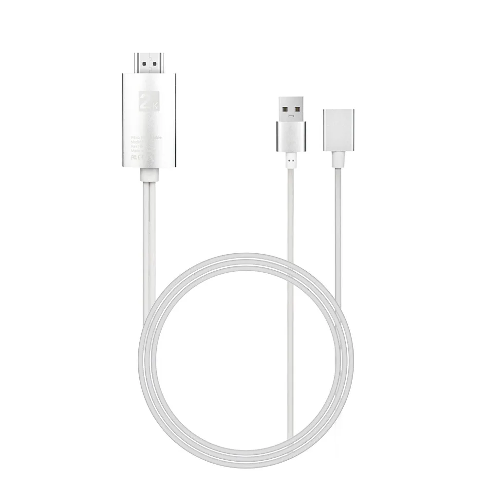 3 in1 USB to HDMI Cable 2K HD 1080P HDTV TV AV Adapter Cable Cord for iPhone XS XS MAXXR  Supports Mirroring 40JUL17 (7)