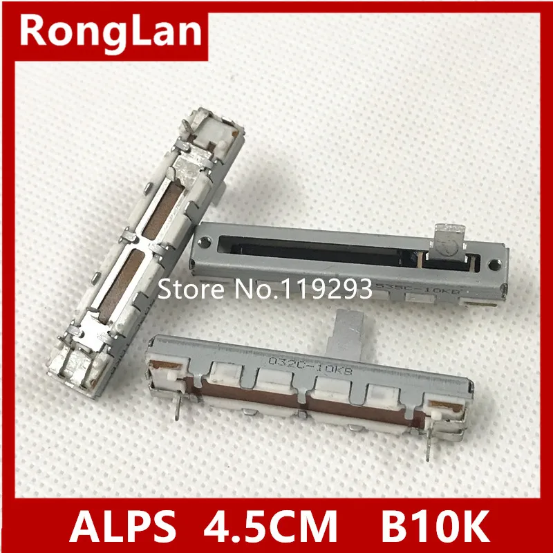 

[BELLA]ALPS 4.5 cm 45MM slide potentiometer single joint B10K B20K 10MM shaft Iron handle--10PCS/LOT