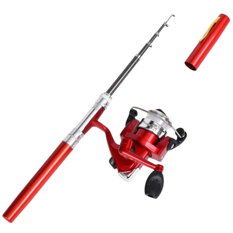 YINGTOUMAN 2 SET/LOT ABS Carbon Pen Type Fishing Rod Spinning Wheel Reel Piece Set Portable 5 Color Sea Otter Tackle | Спорт и