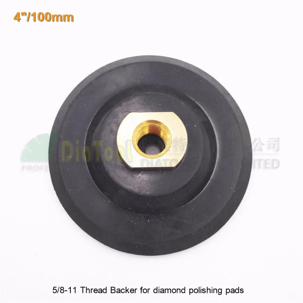 DIATOOL 5/8-11 Thread 4 Inches Rubber Backer Diameter 100MM Back Pads For Polishing Pads Sanding Discs Holder shdiatool 2pcs 4inch aluminum base back pads for polishing pads sanding discs abrasive disc m14 thread 100mm backer pad