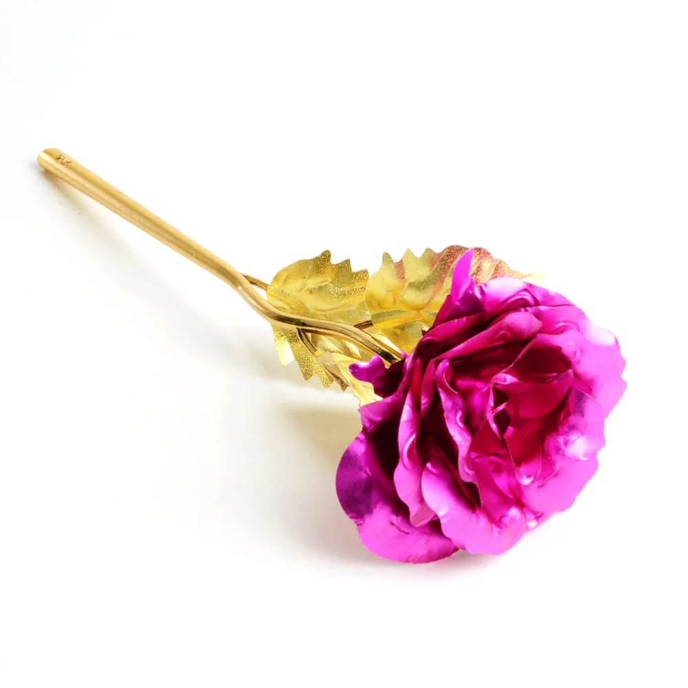 Золотой цвет фольга роза цветок подарок на день Святого Валентина позолоченный цветок для предложения свадьбы витрина стойка-витрина для украшений